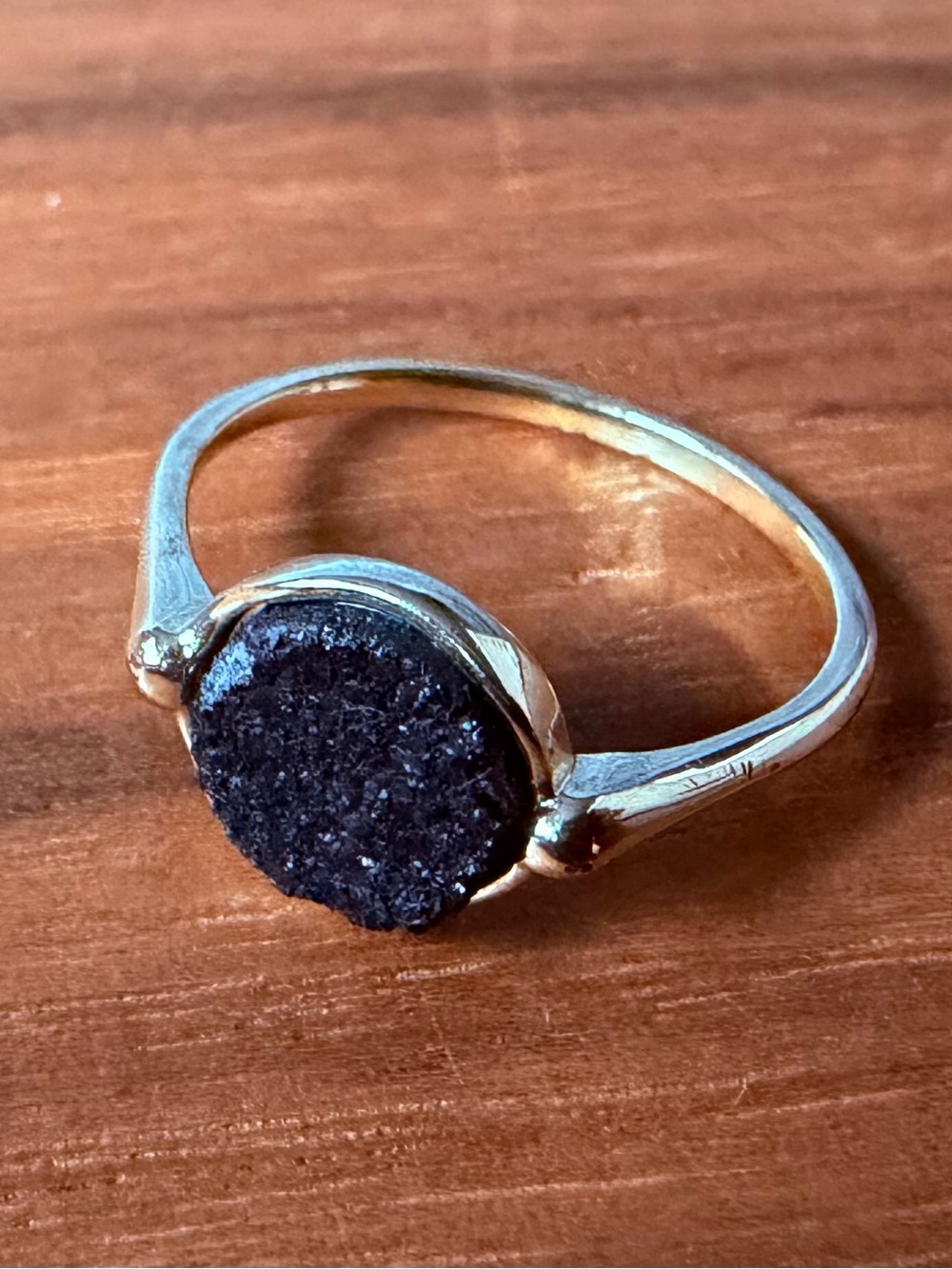 Madewell Black Druzy Crystal Stone Ring